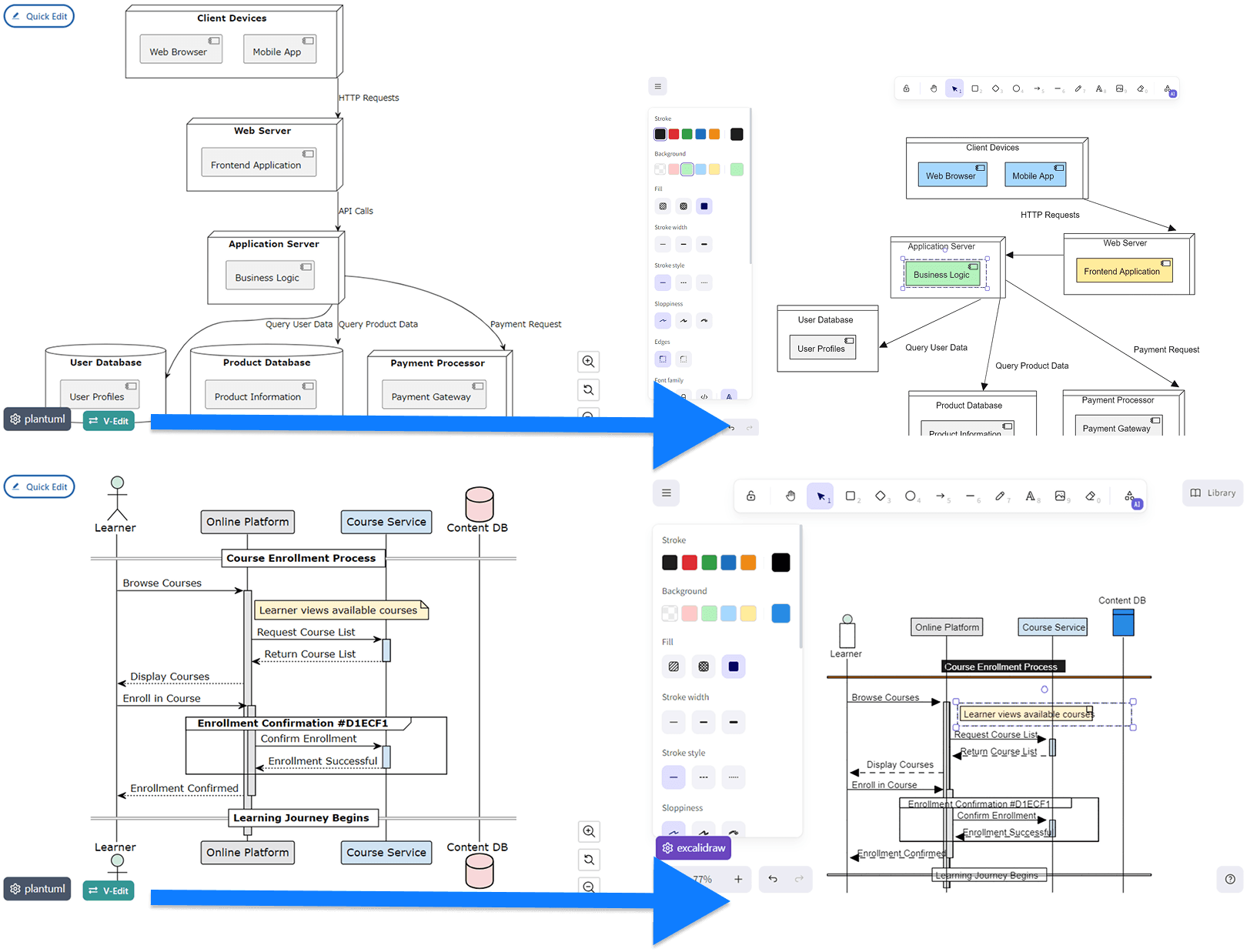 Visual Editor with Excalidraw Integration