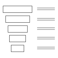 Funnel using Squares and texts