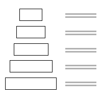 Pyramid using Squares and Texts